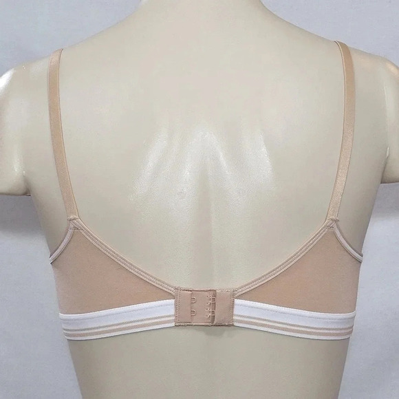 38C Hanes HC47 Cotton Stretch Wire‎ Free T-Shirt Bra Beige & White NWT - Picture 4 of 4